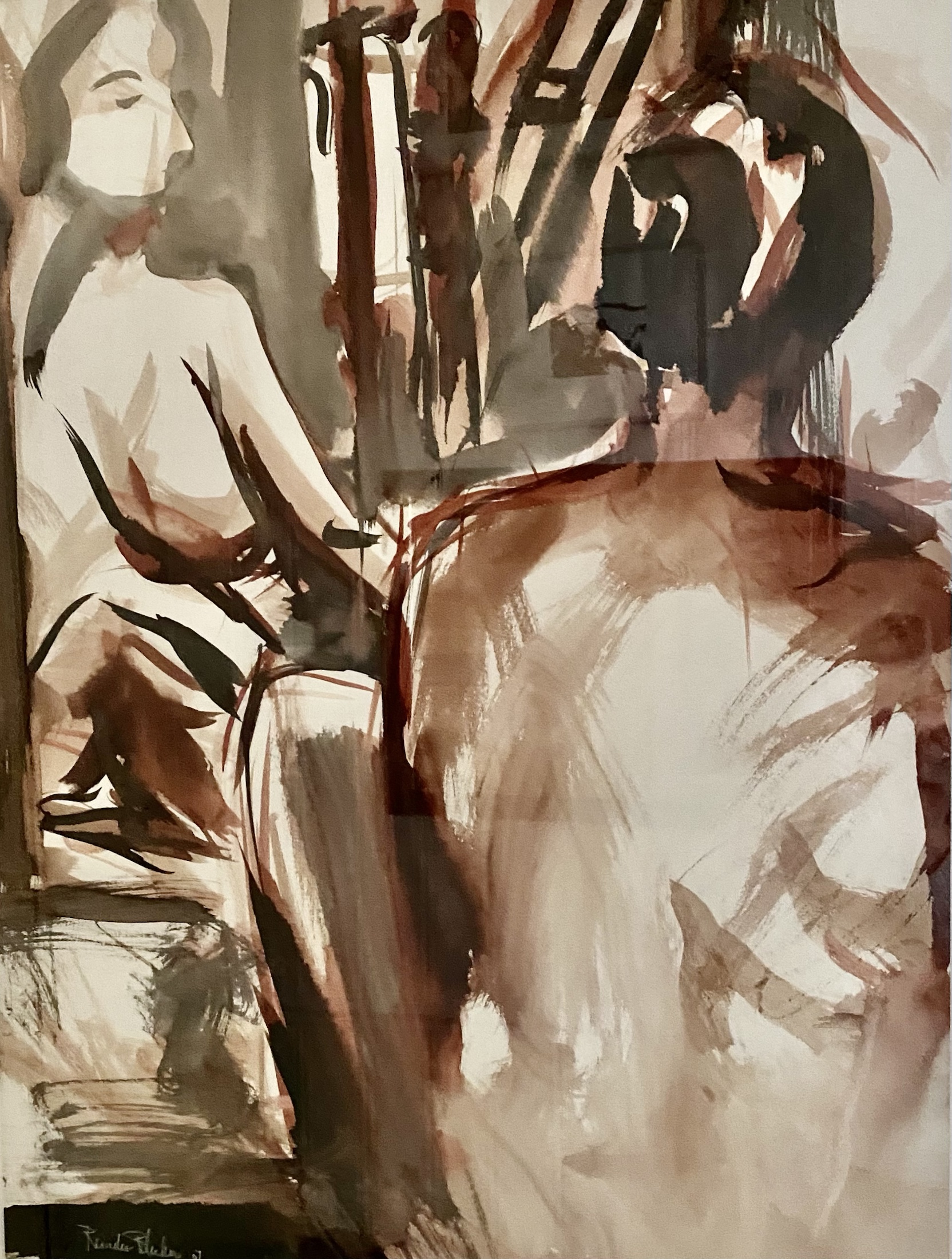 De laatste weerspiegeling, schilderij van Reinder Bleeker, 60 x 75 cm