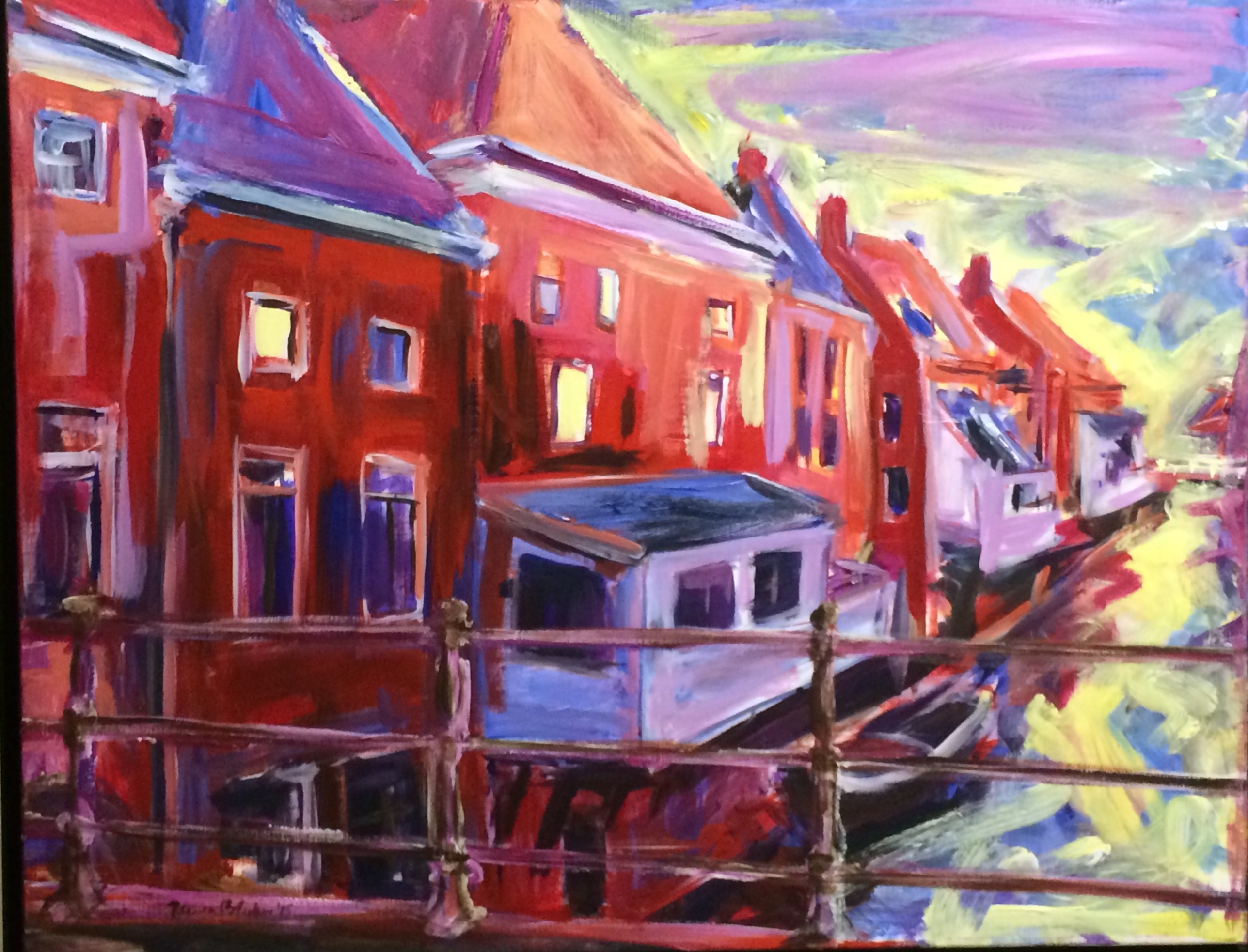 Hangende Keukens, schilderij van Reinder Bleeker, 70 x 90 cm