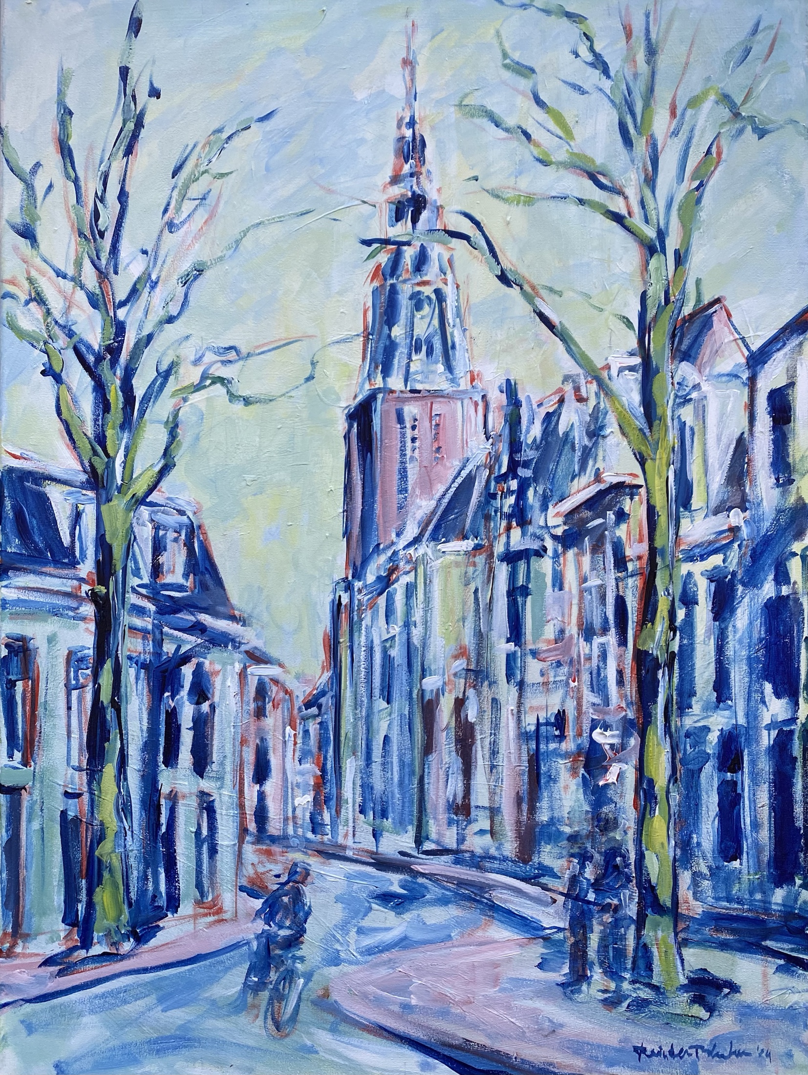 Munnekeholm, schilderij van Reinder Bleeker, 60 x 80 cm