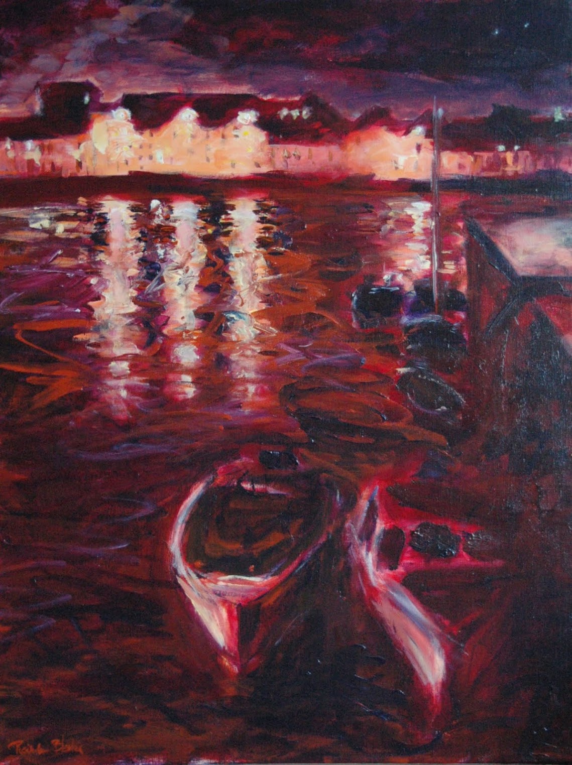 Two stars above Galway, schilderij van Reinder Bleeker, 70 x 90 cm